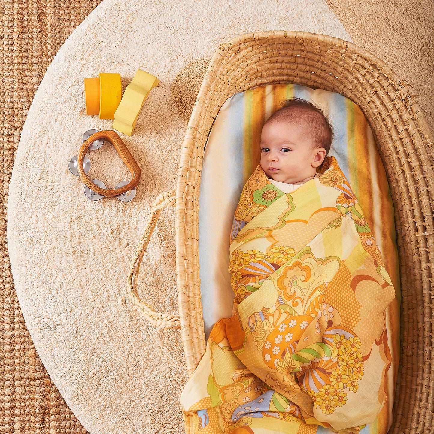 Rainbow Haze Hemp/Organic Cotton Bassinet Sheet/Changing Pad Cover