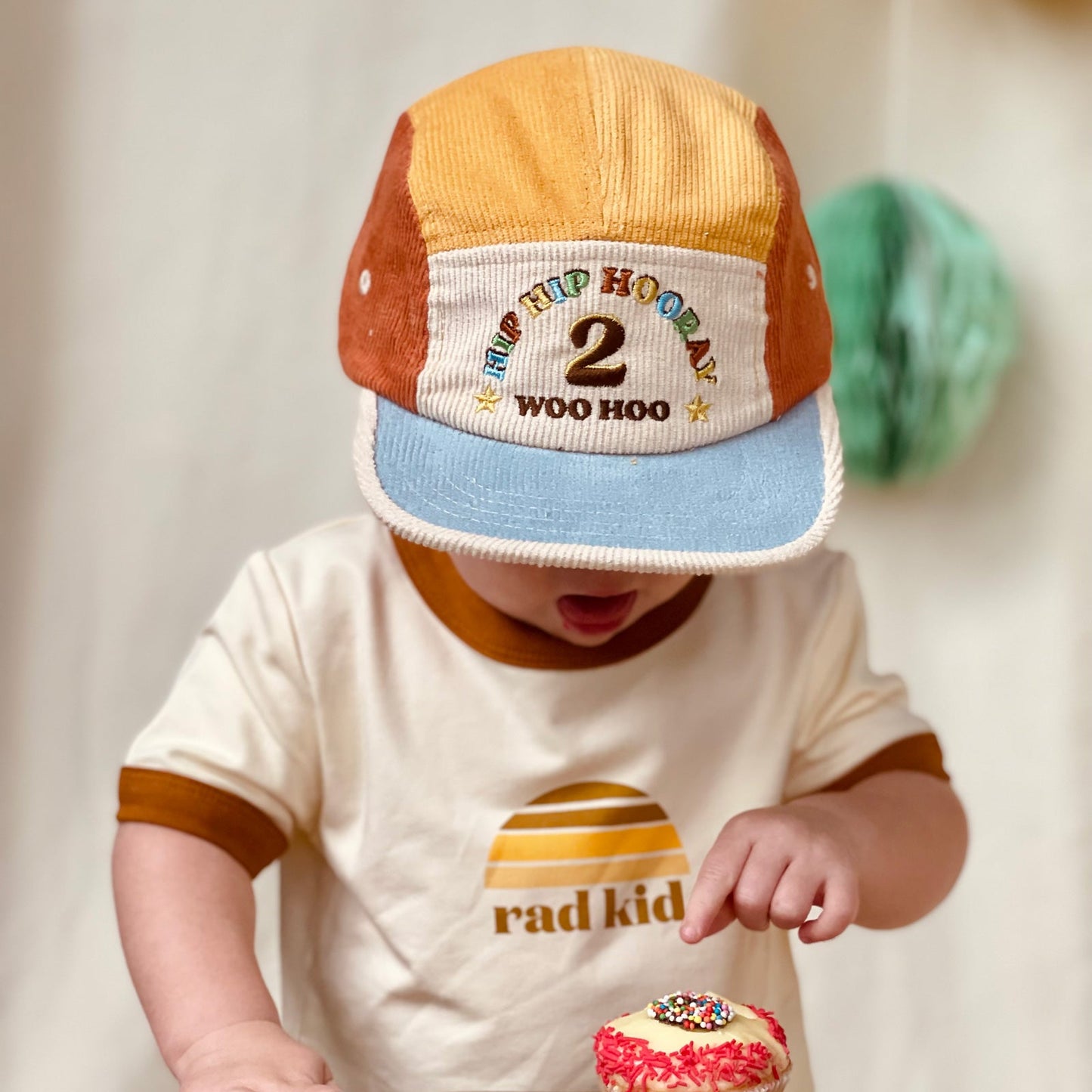 2nd Birthday Cord Cap - Primary Spliced