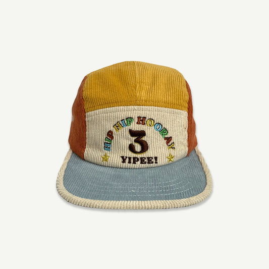 3rd Birthday Cord Cap - Primary Spliced