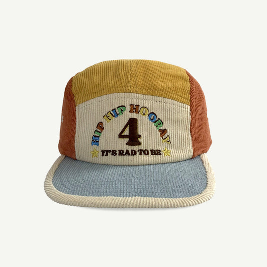 4th Birthday Cord Cap - Primary Spliced