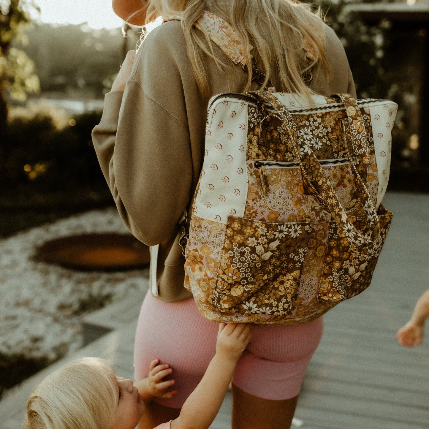 Lilac Fields Patchwork Eco Backpack - Ladies