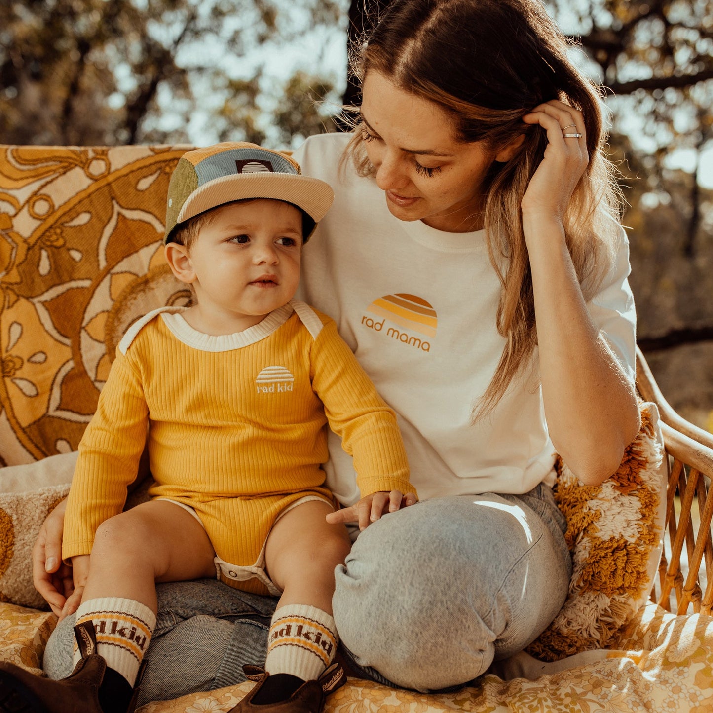 Sun Kissed Ribbed Organic Cotton Long Sleeve Onesie