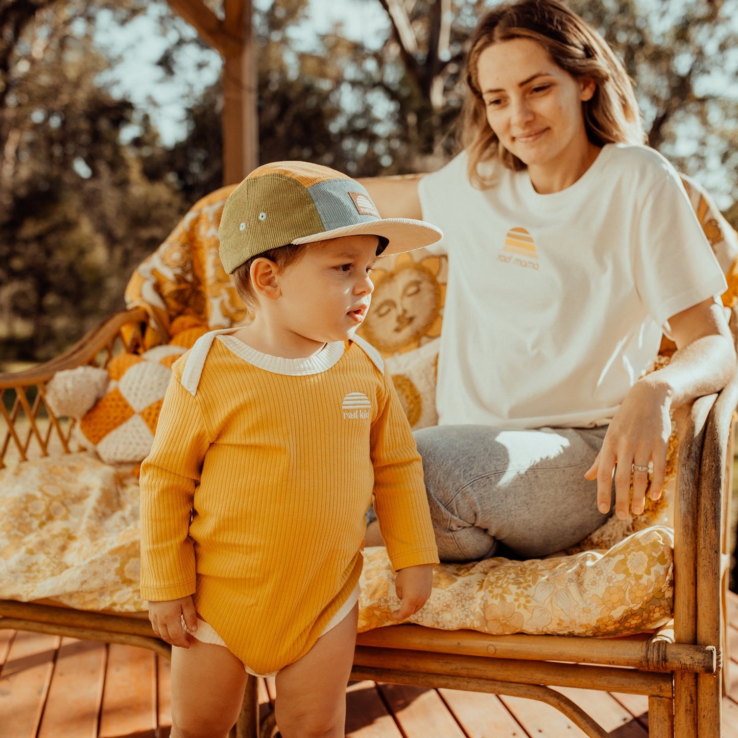 Sun Kissed Ribbed Organic Cotton Long Sleeve Onesie