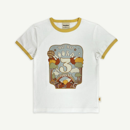 Hip Hip Hooray Birthday Ringer Tee - 3 Year Old