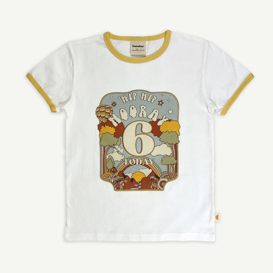 Hip Hip Hooray Birthday Ringer Tee - 6 Year Old