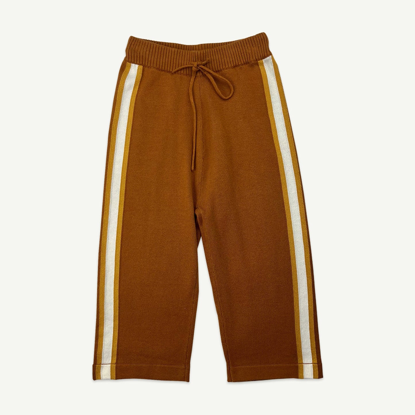 Side Stripe Organic Cotton Knit Pants - Kids