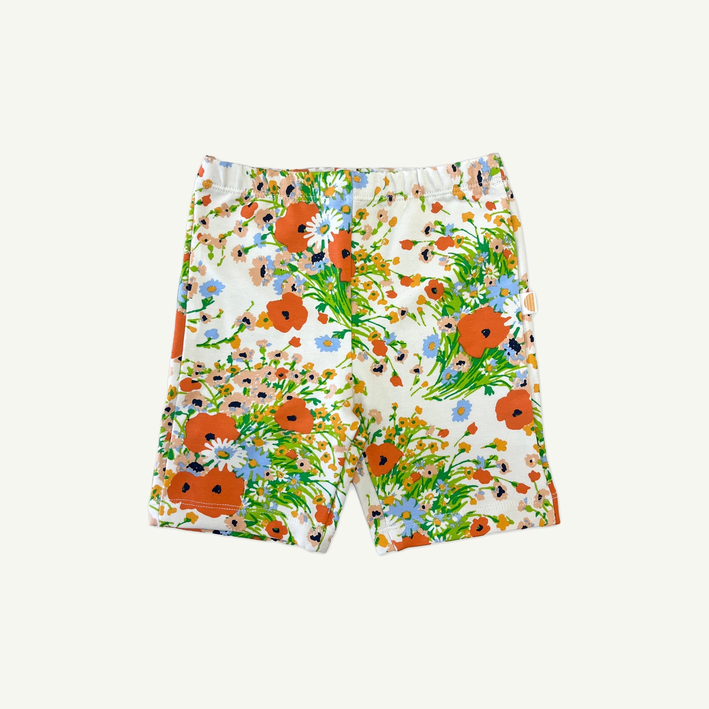 Poppy Floral Organic Cotton Bike Short