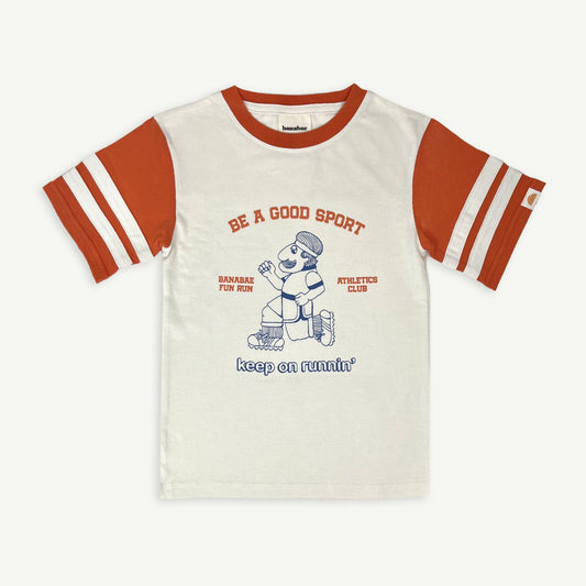 Keep On Running Kids Sports Tee - Poppy