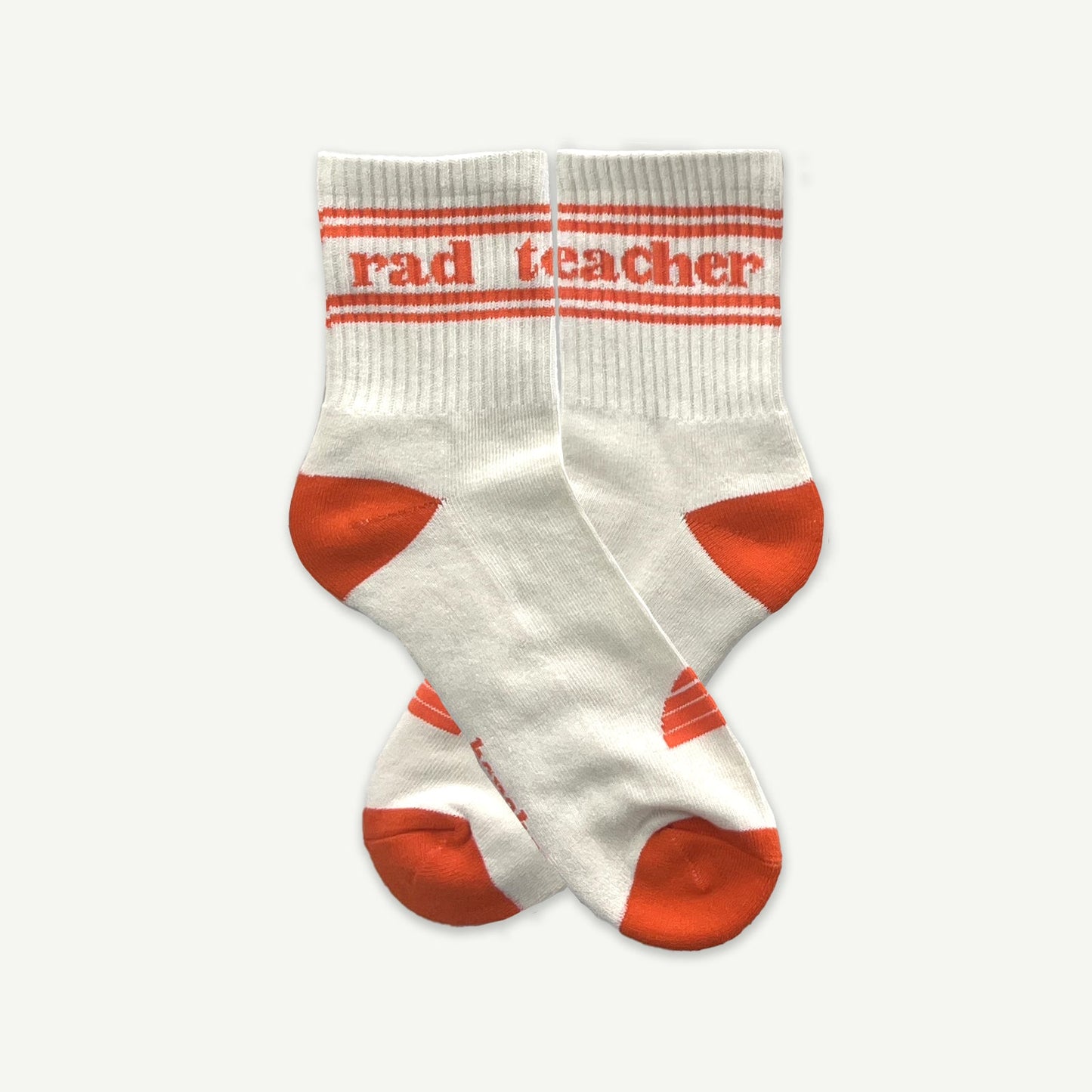 Rad Teacher Organic Cotton Crew Socks - Red