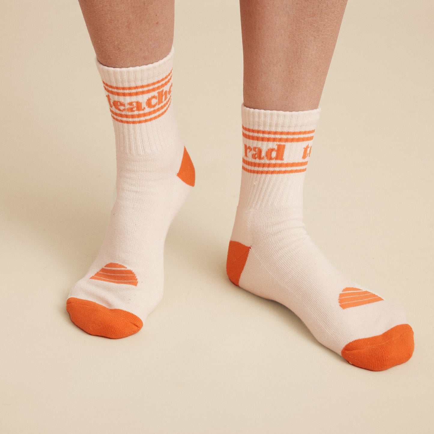 Rad Teacher Organic Cotton Crew Socks - Red