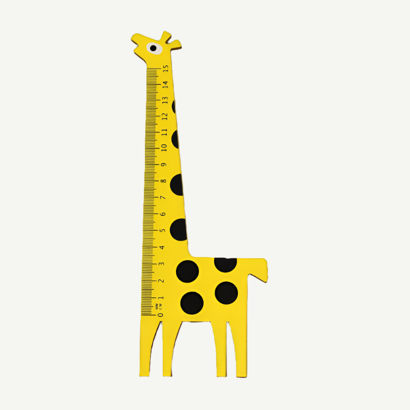 Wooden Ruler Yellow Giraffe