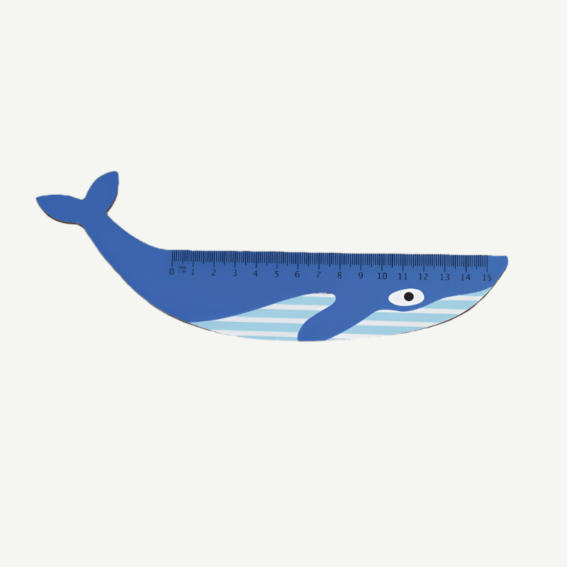 Wooden Ruler Blue Whale