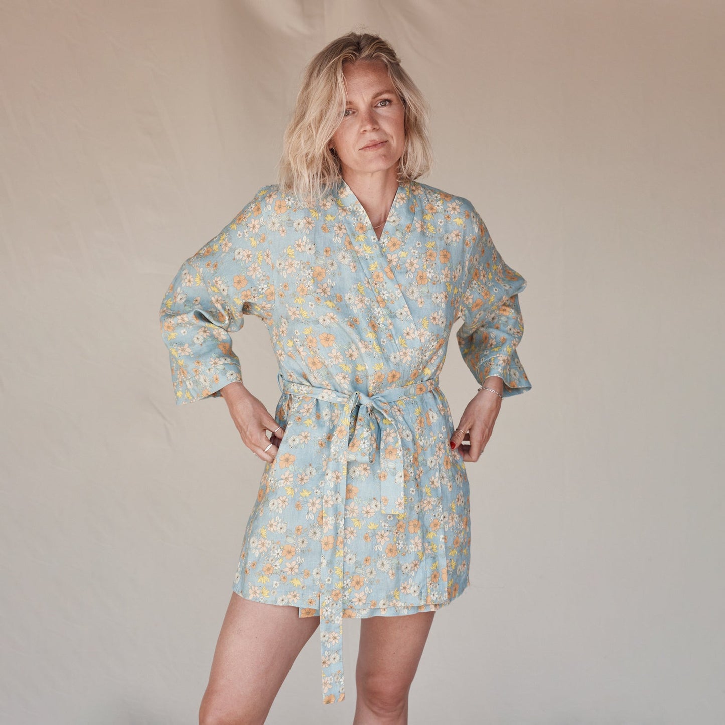 Love Child Short Linen Robe