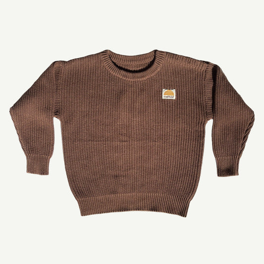 Rad Kid Cable Knit Jumper - Espresso