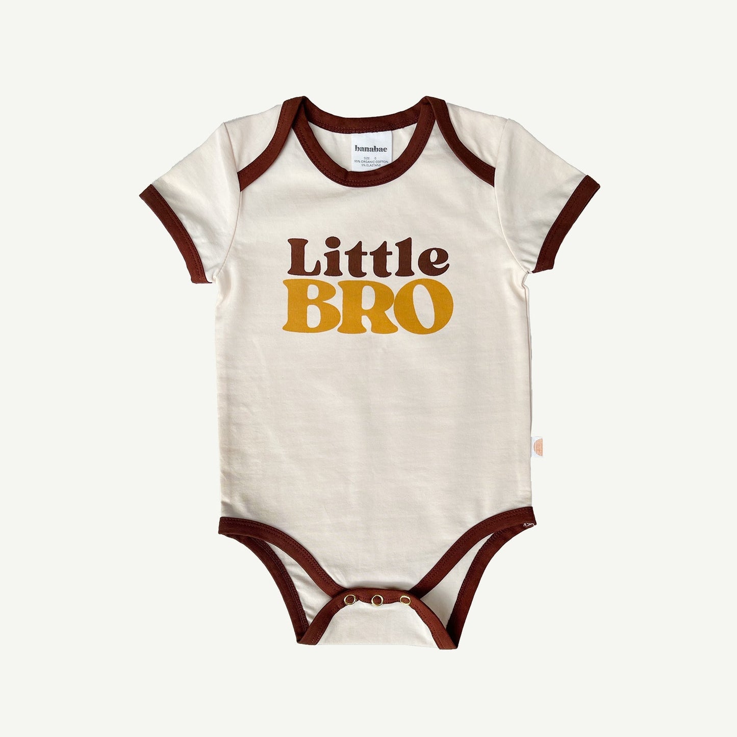 Little Bro Organic Cotton Onesie - Brown