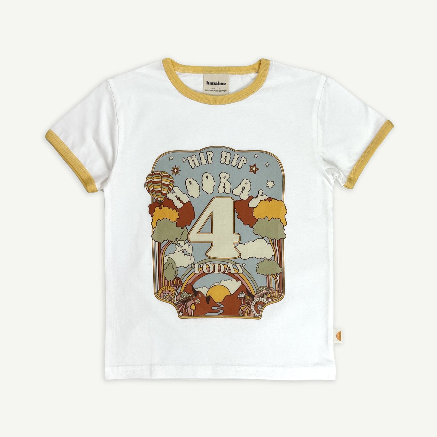 Hip Hip Hooray Birthday Ringer Tee - 4 Year Old