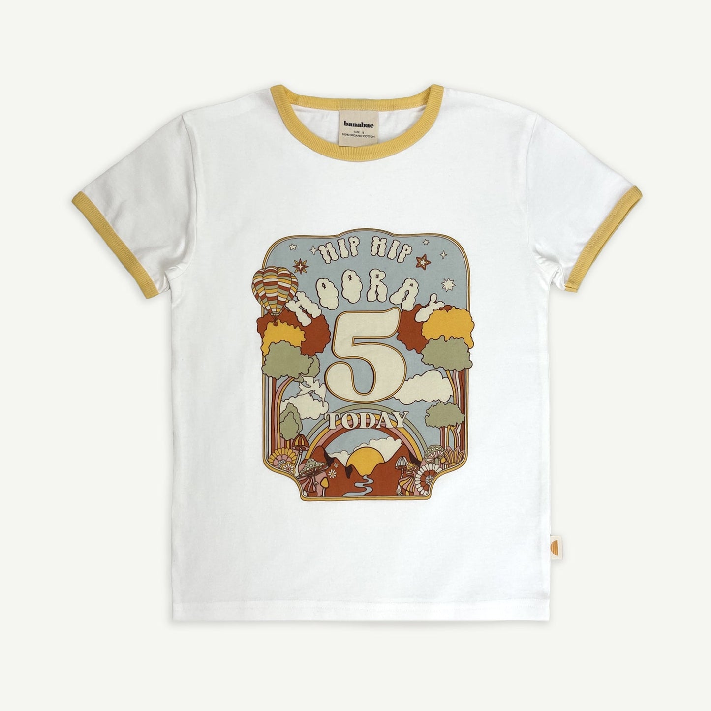 Hip Hip Hooray Birthday Ringer Tee - 5 Year Old